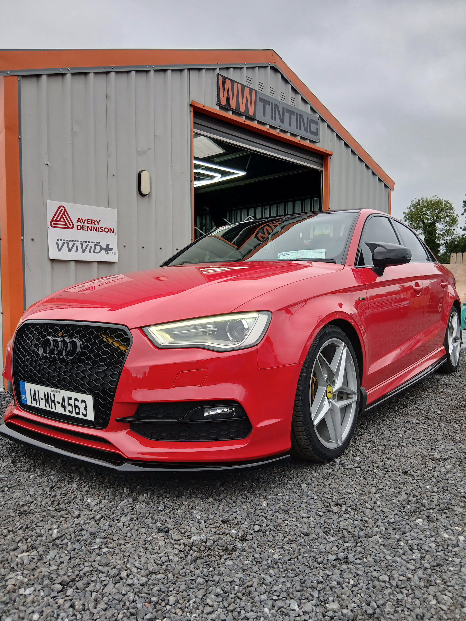 Red Audi at WWTinting workshop